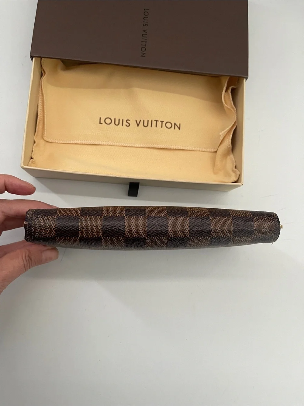 Louis Vuitton Damier Ebene Checkered Organizer Zippy Wallet Brown